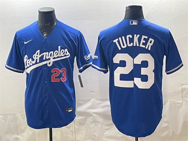 Men's Royal Los Angeles Dodgers #23 Kyle Tucker Alternate Stadium Stitched Baseball Jersey
